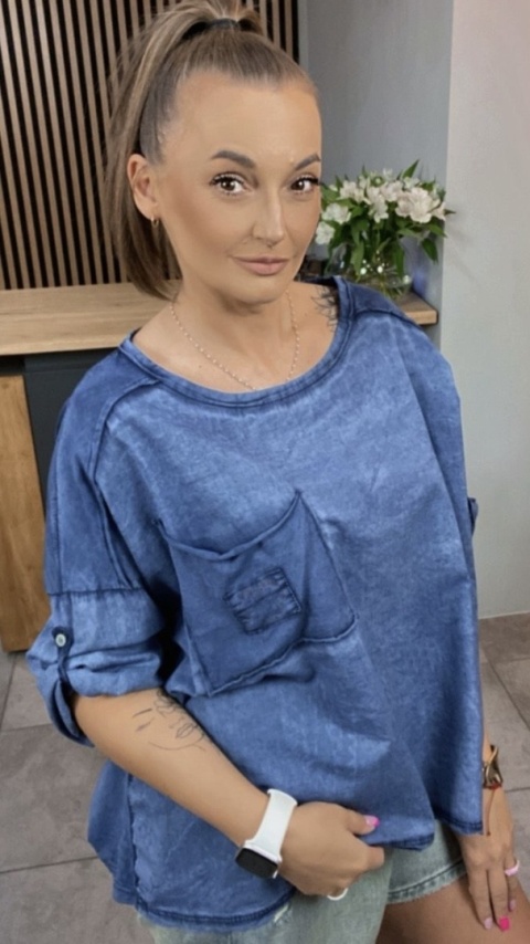Bluzka MU MU - Niebieska Bluzka MU MU - Niebieska