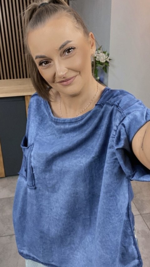 Bluzka MU MU - Niebieska Bluzka MU MU - Niebieska