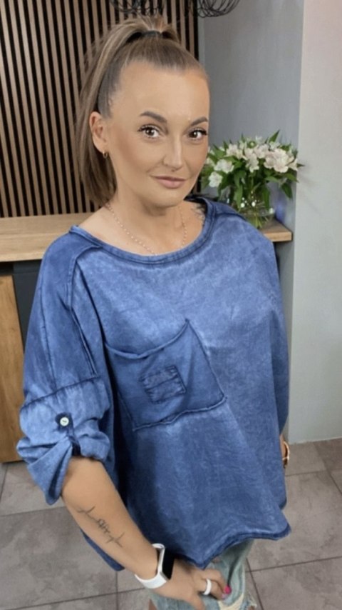 Bluzka MU MU - Niebieska Bluzka MU MU - Niebieska