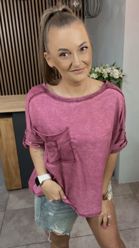 Bluzka MU MU - Różowy Bluzka MU MU - Różowy