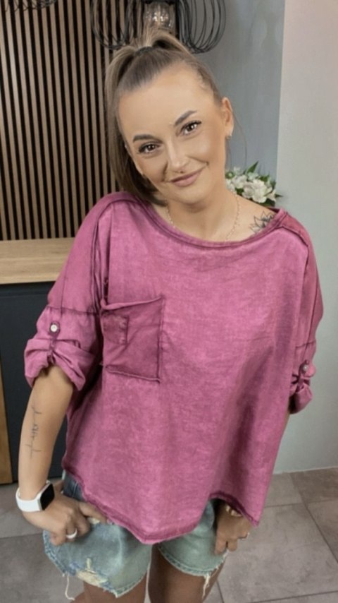 Bluzka MU MU - Różowy Bluzka MU MU - Różowy