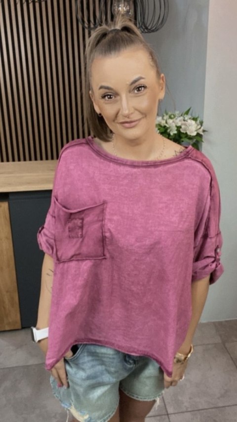 Bluzka MU MU - Różowy Bluzka MU MU - Różowy