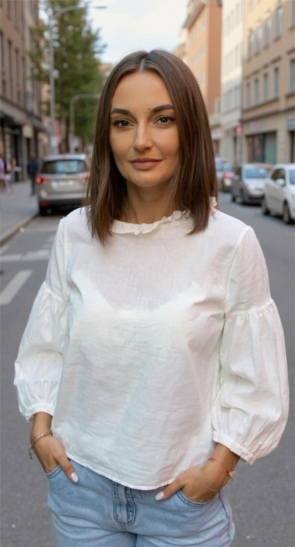 Bluzka bufka Wendykei - Biała