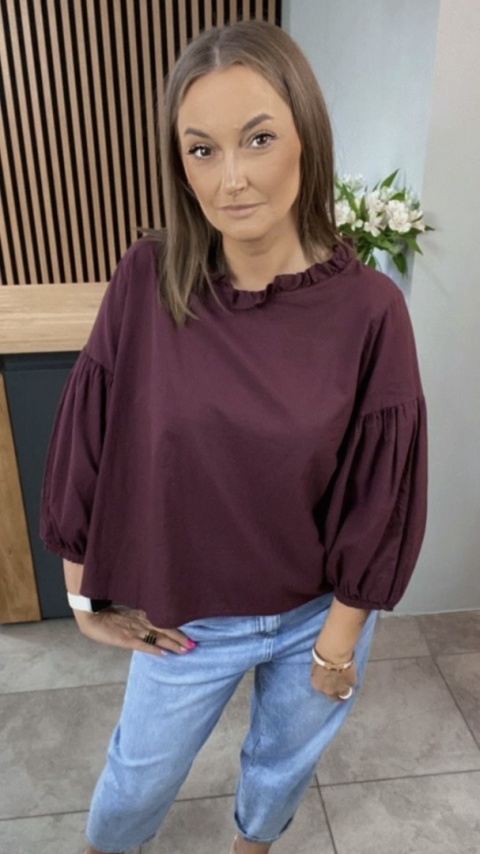 Bluzka bufka Wendykei - Ciemny Burgund Bluzka bufka Wendykei - Ciemny Burgund
