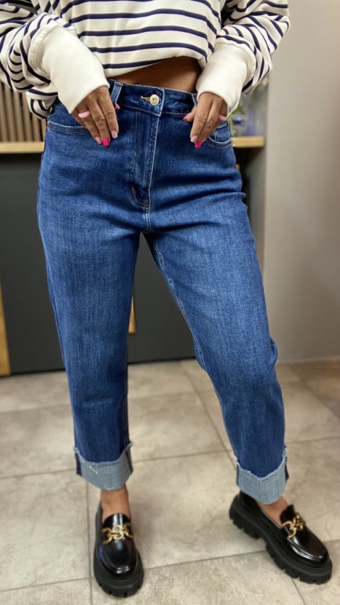 Jeansy Wiya Denim Days Mom fit podwinięte mankiety Jeansy Wiya Denim Days Mom fit podwinięte mankiety