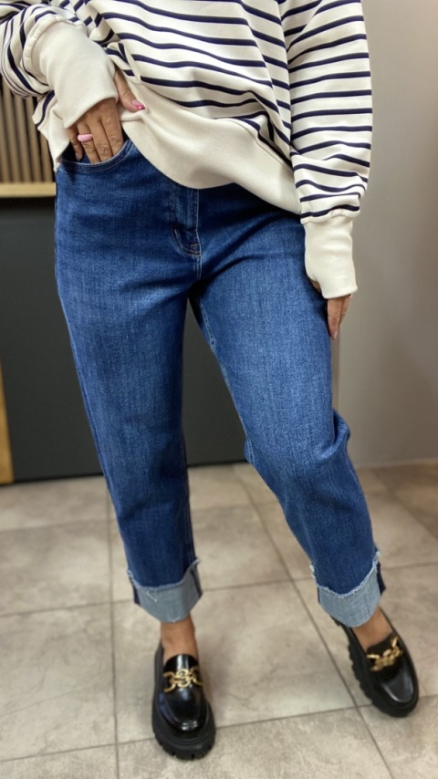 Jeansy Wiya Denim Days Mom fit podwinięte mankiety Jeansy Wiya Denim Days Mom fit podwinięte mankiety