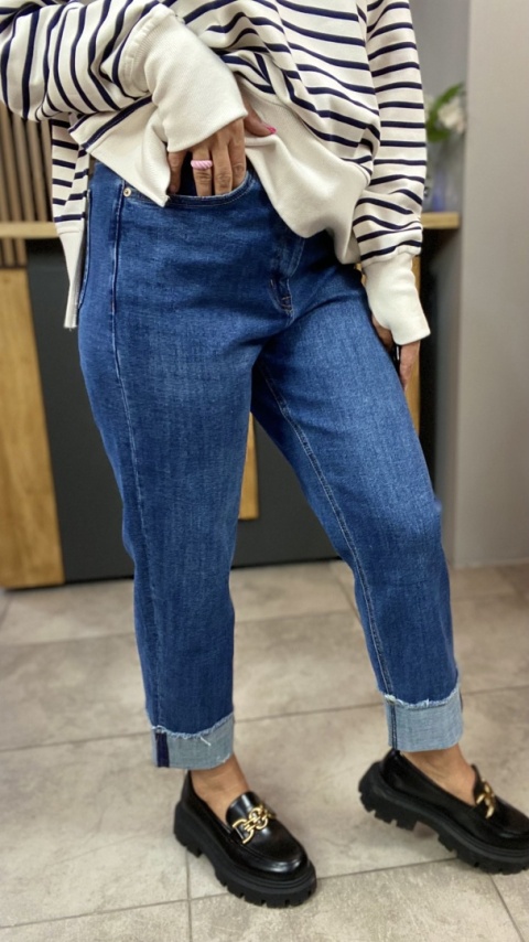 Jeansy Wiya Denim Days Mom fit podwinięte mankiety Jeansy Wiya Denim Days Mom fit podwinięte mankiety