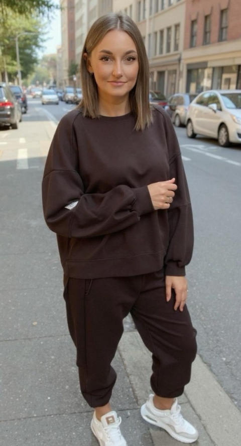 Komplet bawełniany Azara - Czekoladowy