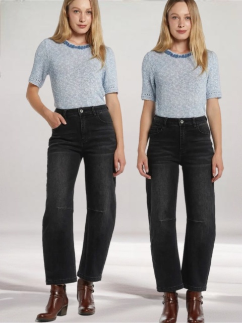 Jeansy damskie 3D Denim – Czarne