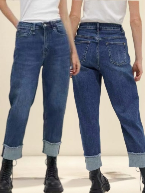 Jeansy Wiya Denim Days Mom fit podwinięte mankiety Jeansy Wiya Denim Days Mom fit podwinięte mankiety