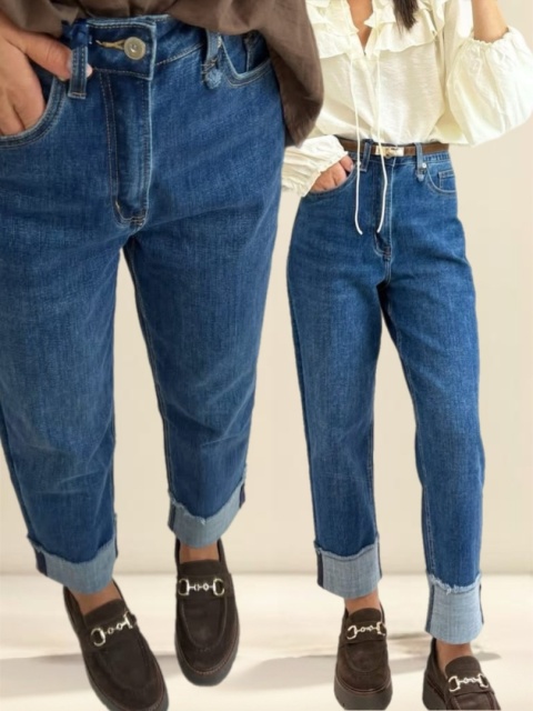 Jeansy Wiya Denim Days Mom fit podwinięte mankiety Jeansy Wiya Denim Days Mom fit podwinięte mankiety