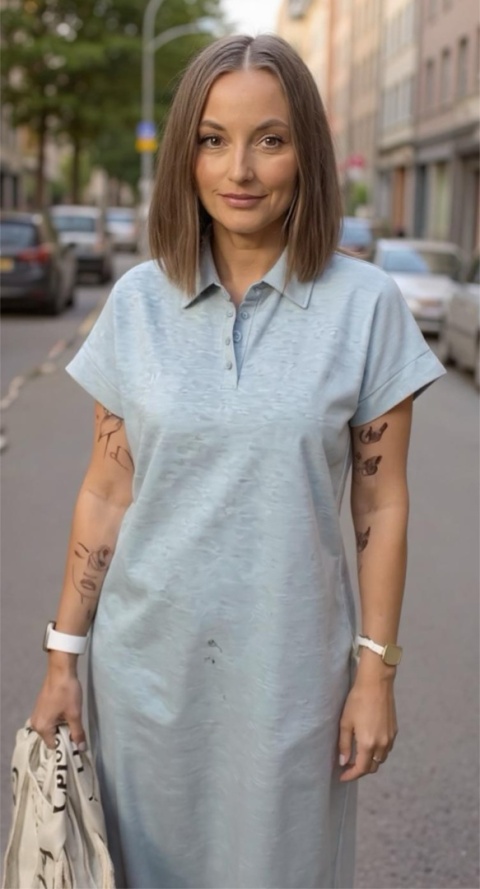 Sukienka Wiya z tkaniny typu Lacosta Gray