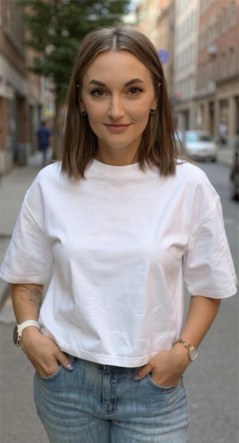 T-shirt Basic Lenoshka Biały