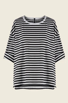 T-shirt w paski Wendykei – czarno-białe paski