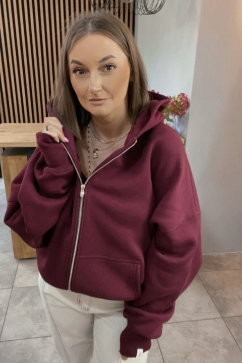 Bluza oversize z kapturem Lux – Lenoshka - Burgund Bluza oversize z kapturem Lux – Lenoshka - Burgund
