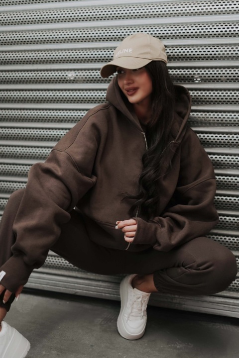 Bluza oversize z kapturem Lux – Lenoshka - Czekolada Bluza oversize z kapturem Lux – Lenoshka - Czekolada