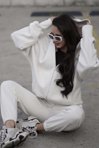 Bluza oversize z kapturem Lux – Lenoshka - Kokos