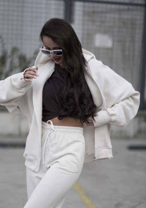 Bluza oversize z kapturem Lux – Lenoshka - Kokos