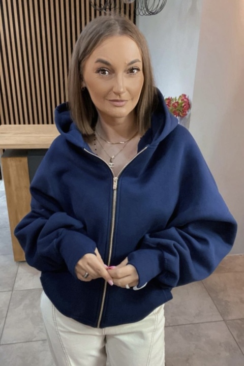 Bluza oversize z kapturem Lux – Lenoshka - Granat Bluza oversize z kapturem Lux – Lenoshka - Granat