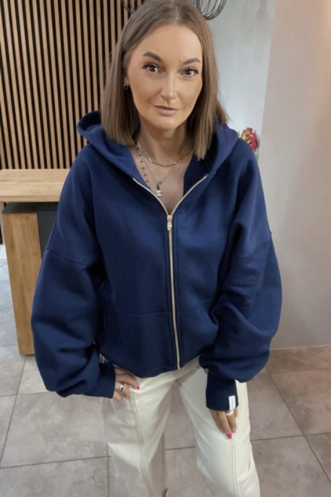 Bluza oversize z kapturem Lux – Lenoshka - Granat Bluza oversize z kapturem Lux – Lenoshka - Granat