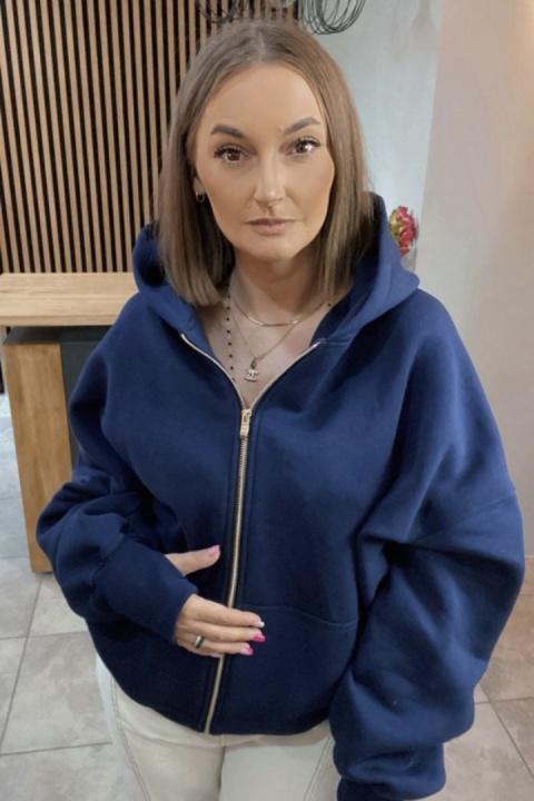 Bluza oversize z kapturem Lux – Lenoshka - Granat Bluza oversize z kapturem Lux – Lenoshka - Granat