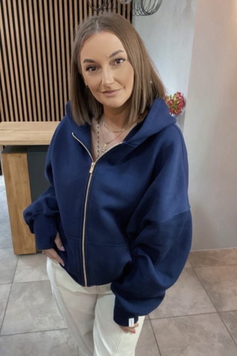 Bluza oversize z kapturem Lux – Lenoshka - Granat Bluza oversize z kapturem Lux – Lenoshka - Granat