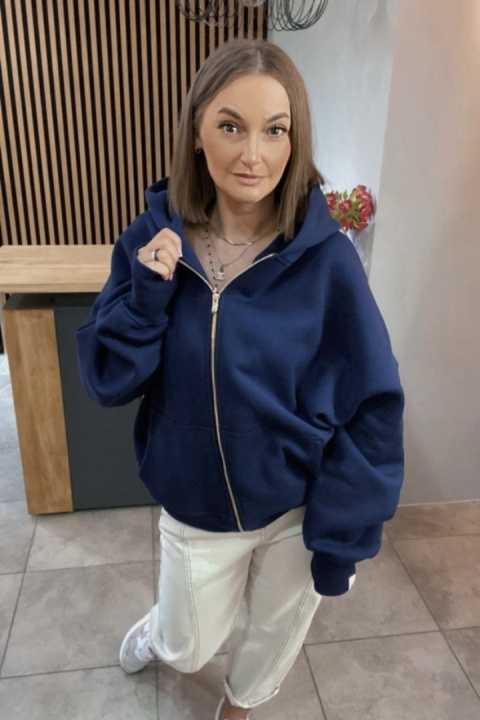 Bluza oversize z kapturem Lux – Lenoshka - Granat Bluza oversize z kapturem Lux – Lenoshka - Granat