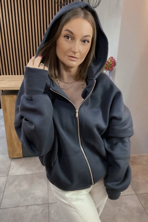 Bluza oversize z kapturem Lux – Lenoshka - Gray