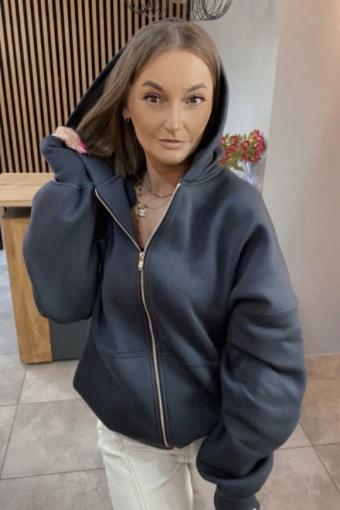 Bluza oversize z kapturem Lux – Lenoshka - Gray