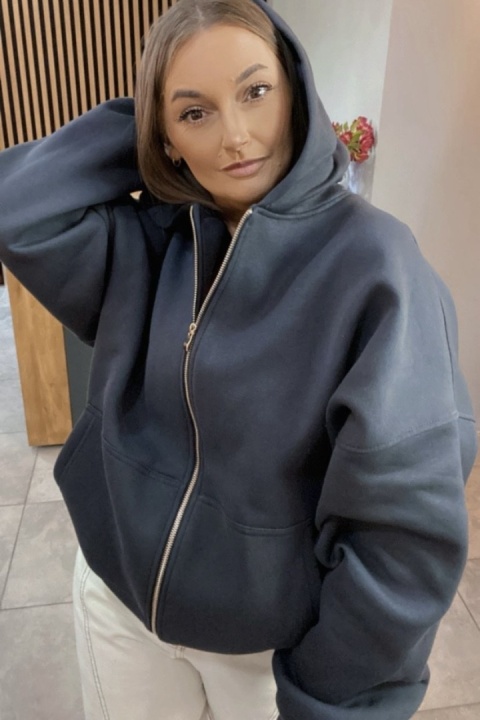 Bluza oversize z kapturem Lux – Lenoshka - Gray