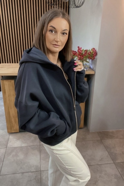 Bluza oversize z kapturem Lux – Lenoshka - Gray