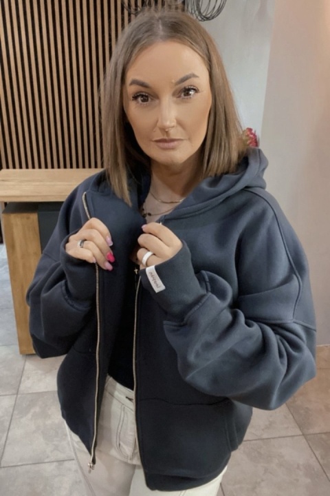 Bluza oversize z kapturem Lux – Lenoshka - Gray