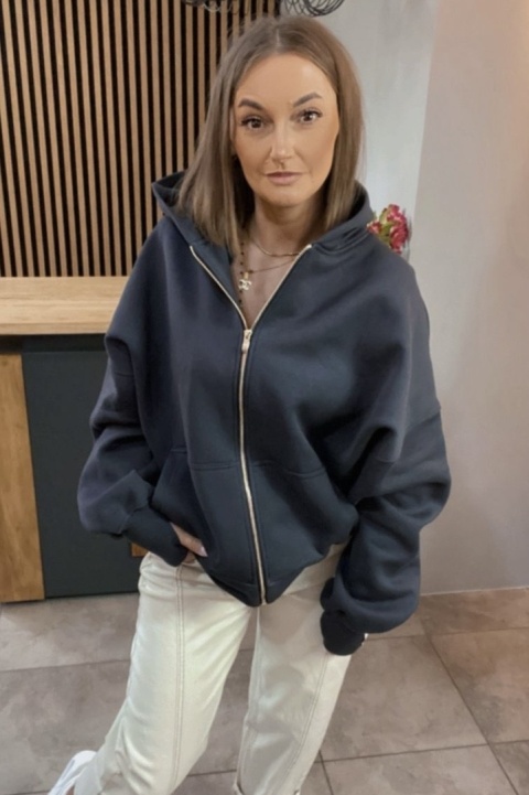 Bluza oversize z kapturem Lux – Lenoshka - Gray