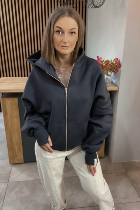 Bluza oversize z kapturem Lux – Lenoshka - Gray