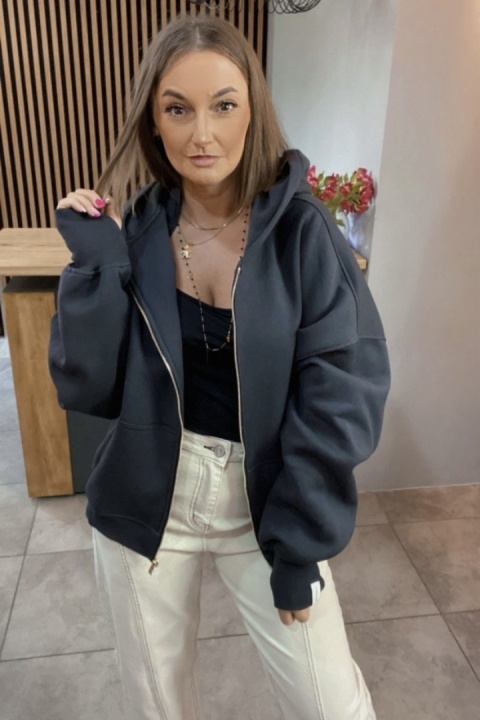 Bluza oversize z kapturem Lux – Lenoshka - Gray