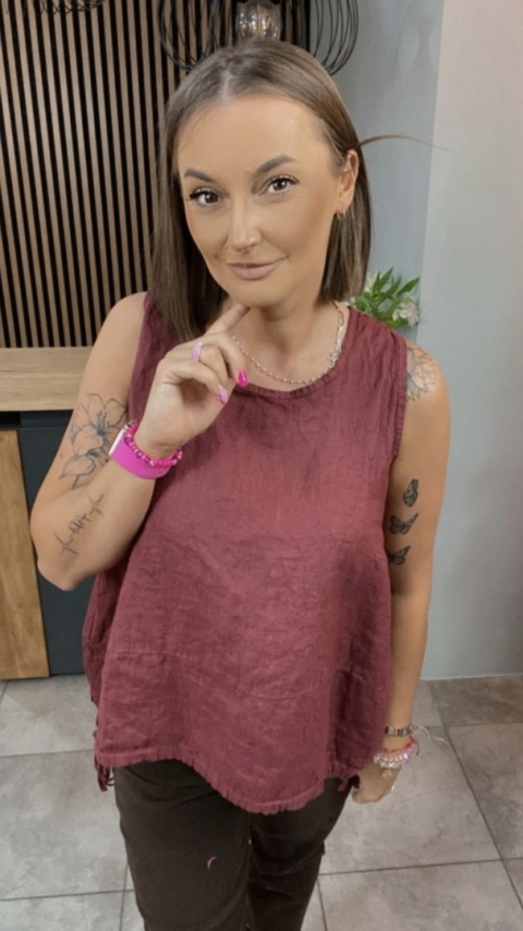 Bluzka Wiya 100% len – Burgund Bluzka Wiya 100% len – Burgund