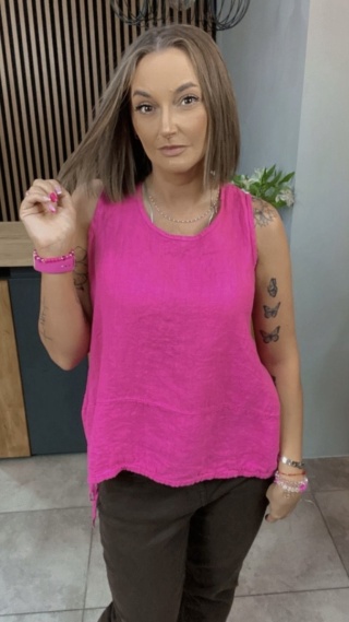 Bluzka Wiya 100% len – Fuksja