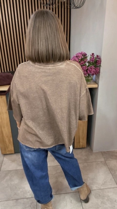 Bluzka Me too 100% bawełna – oversize - brązowa Bluzka Me too 100% bawełna – oversize - brązowa