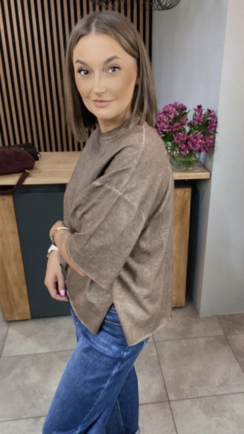 Bluzka Me too 100% bawełna – oversize - brązowa Bluzka Me too 100% bawełna – oversize - brązowa