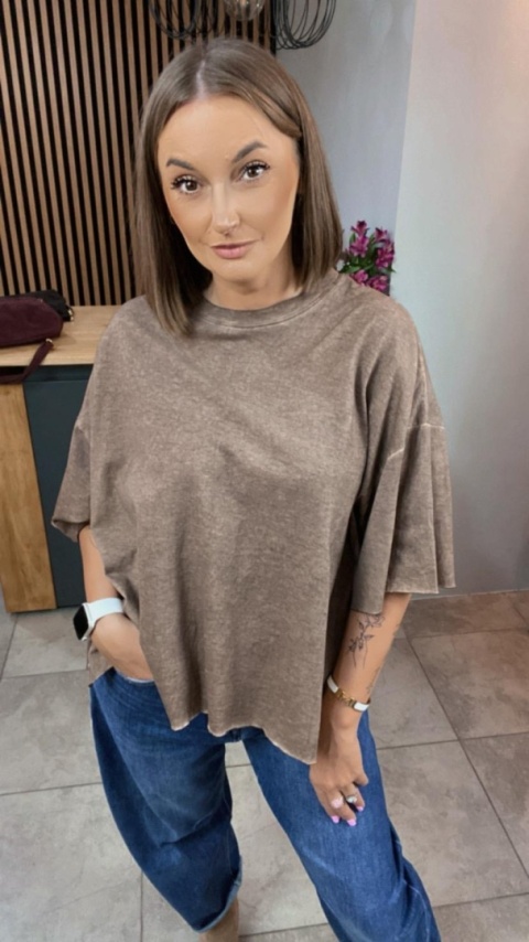 Bluzka Me too 100% bawełna – oversize - brązowa Bluzka Me too 100% bawełna – oversize - brązowa