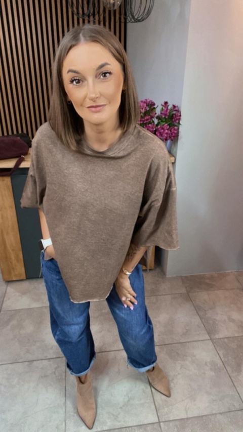 Bluzka Me too 100% bawełna – oversize - brązowa Bluzka Me too 100% bawełna – oversize - brązowa