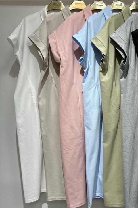 Sukienka Wiya z tkaniny typu Lacosta Beige Sukienka Wiya z tkaniny typu Lacosta Beige