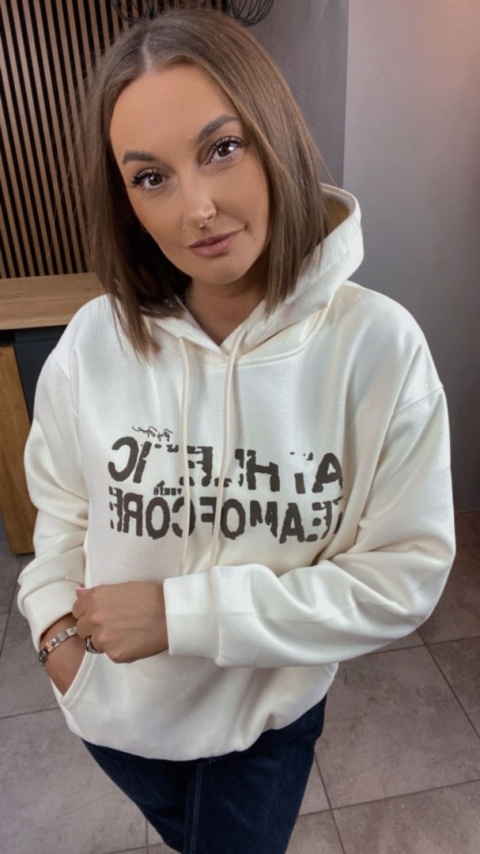 Bluza z kapturem „Athletic” - Śmietanka