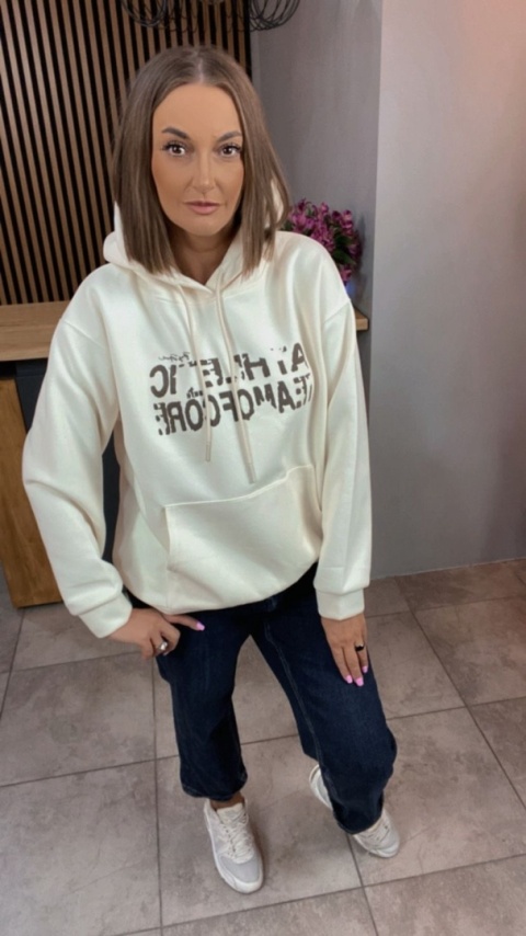 Bluza z kapturem „Athletic” - Śmietanka