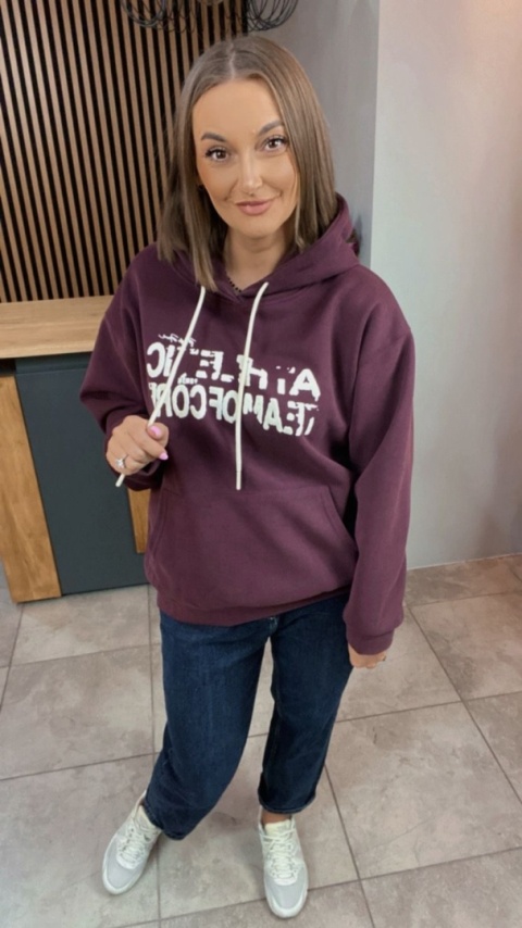 Bluza z kapturem „Athletic” - Bordo