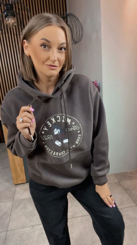 Bluza z kapturem – Mickey Mouse - Czekolada