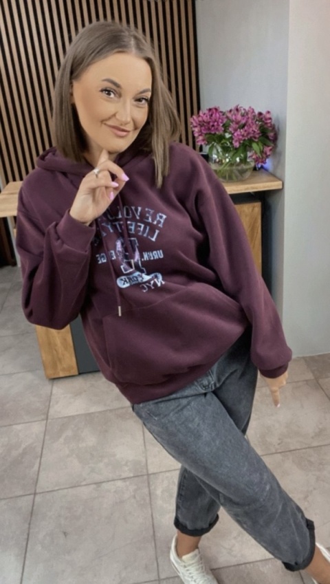 Bluza z kapturem – REVOLUTION LIFESTYLE - Bordo