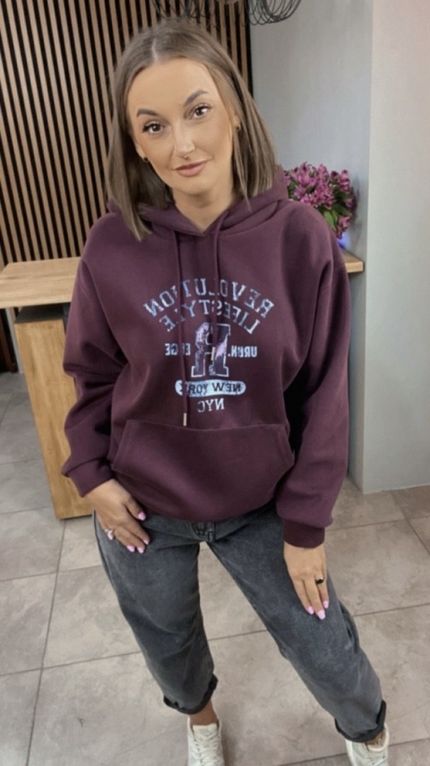 Bluza z kapturem – REVOLUTION LIFESTYLE - Bordo