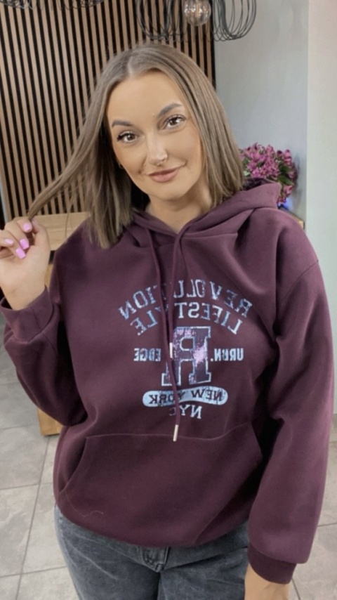 Bluza z kapturem – REVOLUTION LIFESTYLE - Bordo