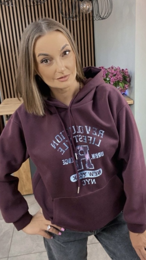 Bluza z kapturem – REVOLUTION LIFESTYLE - Bordo